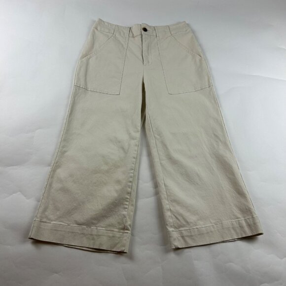 Nili Lotan for Target Tan Stretch Canvas High Rise Wide Leg Chino 2 - Picture 1 of 6